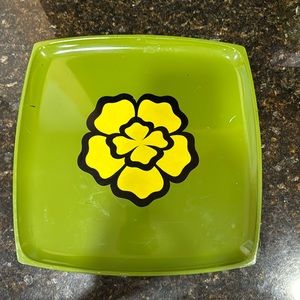 Vintage Flamingo and Nasco green with yellow flower party tray